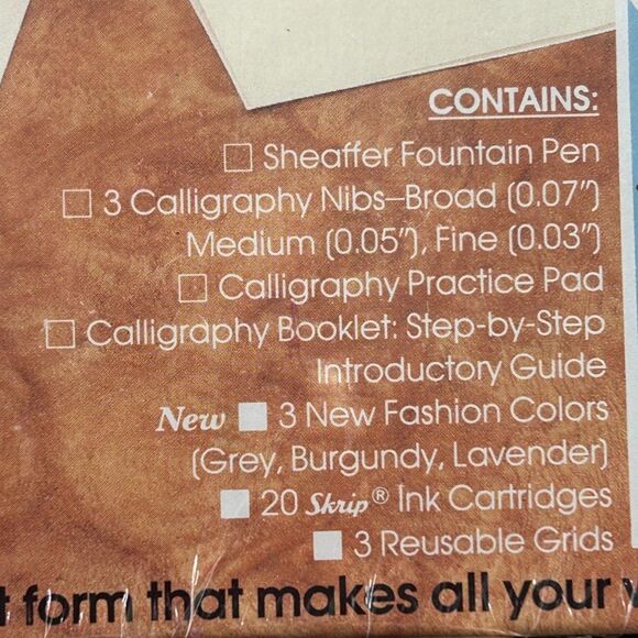 Sheaffer Eaton Calligraphy Box Set, Brand New, Shrink Wrap Intact, Circa 1982 - Picture 3 of 9